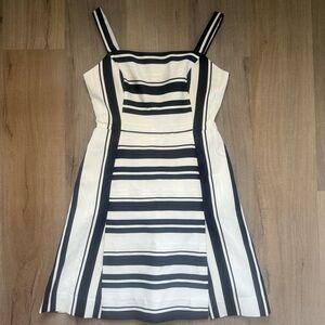 Eliza J Navy and Ivory Stripes Nautical Coastal Lace Women’s Sheath Dress